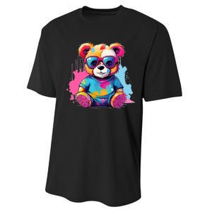 Colorful Teddy Bear Cute Teddy Bear I Teddy Art I Teddy Bear Performance Sprint T-Shirt