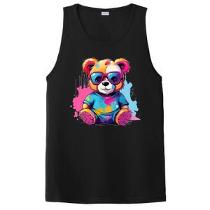 Colorful Teddy Bear Cute Teddy Bear I Teddy Art I Teddy Bear PosiCharge Competitor Tank