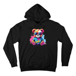 Colorful Teddy Bear Cute Teddy Bear I Teddy Art I Teddy Bear Tall Hoodie