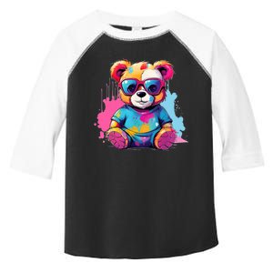 Colorful Teddy Bear Cute Teddy Bear I Teddy Art I Teddy Bear Toddler Fine Jersey T-Shirt