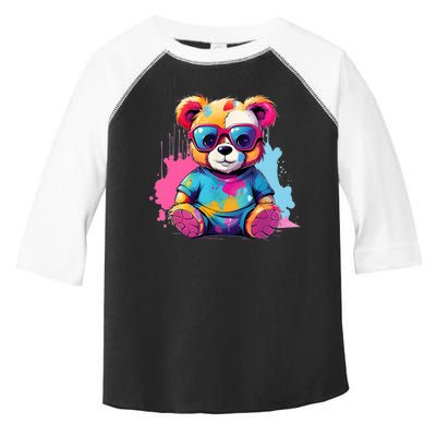 Colorful Teddy Bear Cute Teddy Bear I Teddy Art I Teddy Bear Toddler Fine Jersey T-Shirt