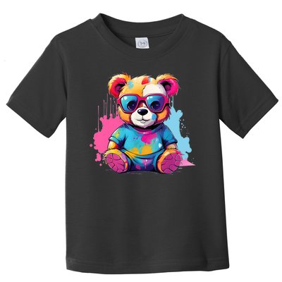 Colorful Teddy Bear Cute Teddy Bear I Teddy Art I Teddy Bear Toddler T-Shirt