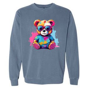 Colorful Teddy Bear Cute Teddy Bear I Teddy Art I Teddy Bear Garment-Dyed Sweatshirt