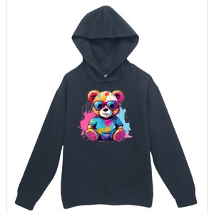 Colorful Teddy Bear Cute Teddy Bear I Teddy Art I Teddy Bear Urban Pullover Hoodie