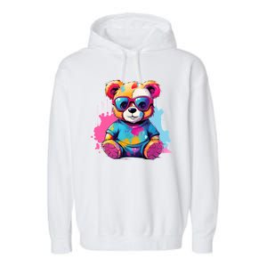 Colorful Teddy Bear Cute Teddy Bear I Teddy Art I Teddy Bear Garment-Dyed Fleece Hoodie