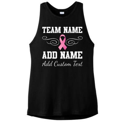 Custom Team Breast Cancer Personalize Ladies PosiCharge Tri-Blend Wicking Tank