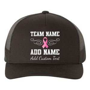 Custom Team Breast Cancer Personalize Yupoong Adult 5-Panel Trucker Hat