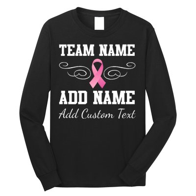 Custom Team Breast Cancer Personalize Long Sleeve Shirt