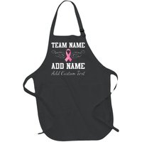 Custom Team Breast Cancer Personalize Full-Length Apron With Pockets