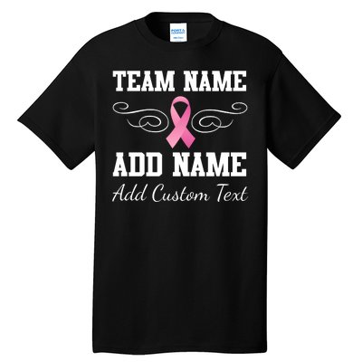 Custom Team Breast Cancer Personalize Tall T-Shirt