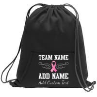 Custom Team Breast Cancer Personalize Sweatshirt Cinch Pack Bag