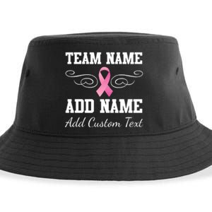 Custom Team Breast Cancer Personalize Sustainable Bucket Hat