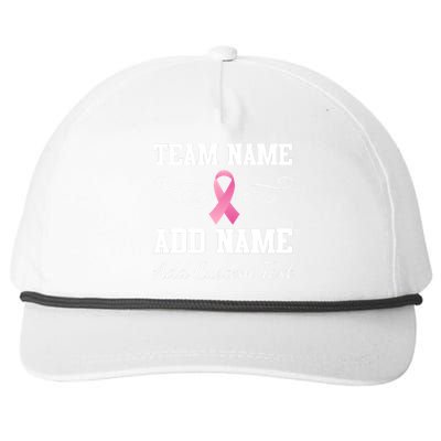 Custom Team Breast Cancer Personalize Snapback Five-Panel Rope Hat