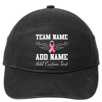 Custom Team Breast Cancer Personalize 7-Panel Snapback Hat