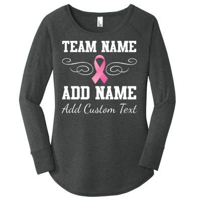 Custom Team Breast Cancer Personalize Women's Perfect Tri Tunic Long Sleeve Shirt