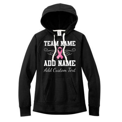 Custom Team Breast Cancer Personalize Women's Fleece Hoodie