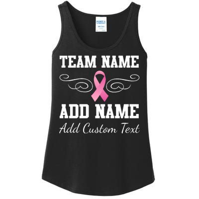 Custom Team Breast Cancer Personalize Ladies Essential Tank