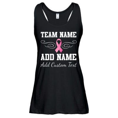 Custom Team Breast Cancer Personalize Ladies Essential Flowy Tank