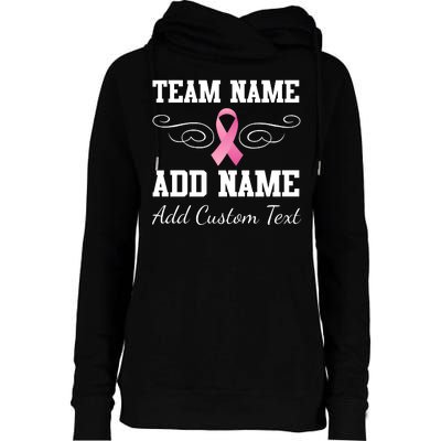 Custom Team Breast Cancer Personalize Womens Funnel Neck Pullover Hood