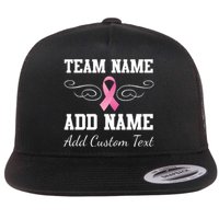 Custom Team Breast Cancer Personalize Flat Bill Trucker Hat