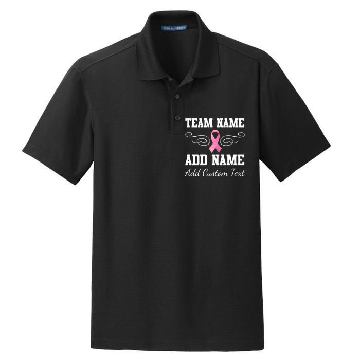 Custom Team Breast Cancer Personalize Dry Zone Grid Polo