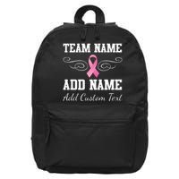 Custom Team Breast Cancer Personalize 16 in Basic Backpack