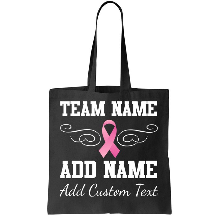 Custom Team Breast Cancer Personalize Tote Bag