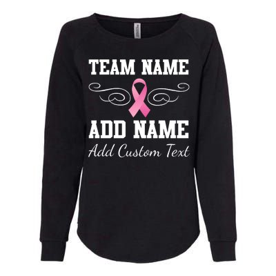 Custom Team Breast Cancer Personalize Womens California Wash Sweatshirt