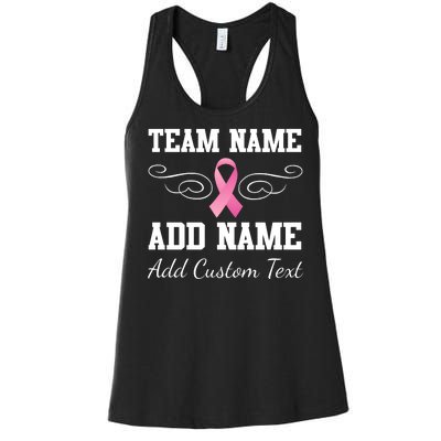 Custom Team Breast Cancer Personalize Women's Racerback Tank