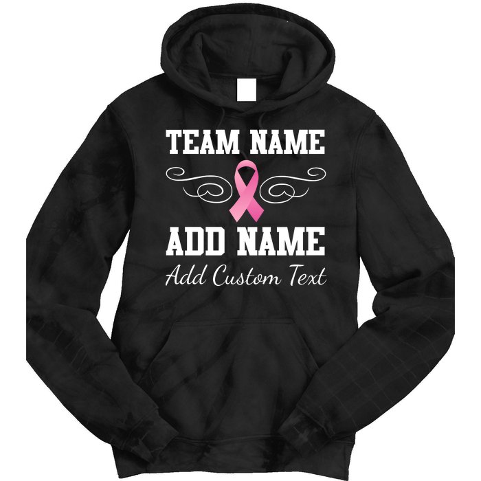 Custom Team Breast Cancer Personalize Tie Dye Hoodie