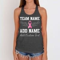 Custom Team Breast Cancer Personalize Women's Knotted Racerback Tank