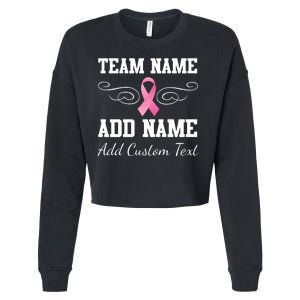 Custom Team Breast Cancer Personalize Cropped Pullover Crew