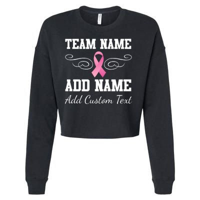 Custom Team Breast Cancer Personalize Cropped Pullover Crew