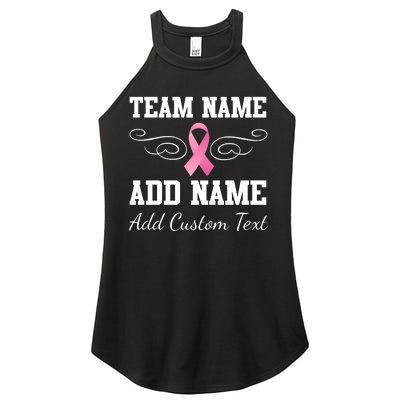 Custom Team Breast Cancer Personalize Women's Perfect Tri Rocker Tank