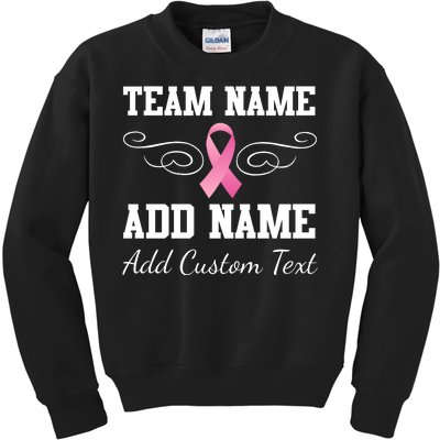 Custom Team Breast Cancer Personalize Kids Sweatshirt