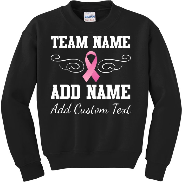 Custom Team Breast Cancer Personalize Kids Sweatshirt