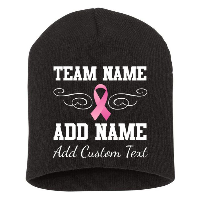 Custom Team Breast Cancer Personalize Short Acrylic Beanie