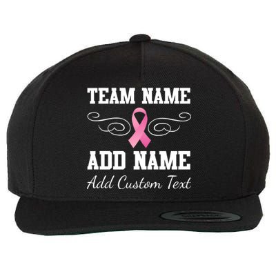 Custom Team Breast Cancer Personalize Wool Snapback Cap