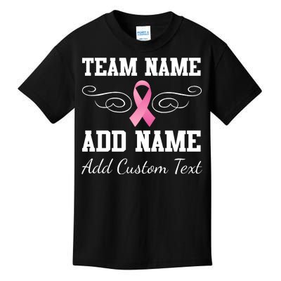 Custom Team Breast Cancer Personalize Kids T-Shirt