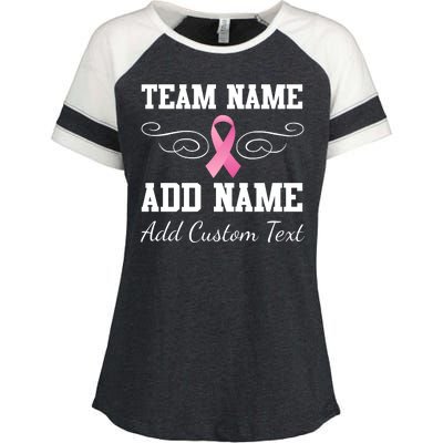 Custom Team Breast Cancer Personalize Enza Ladies Jersey Colorblock Tee