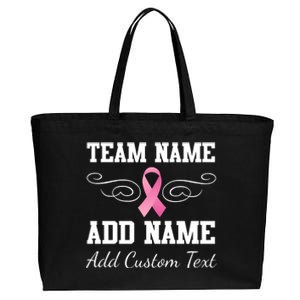 Custom Team Breast Cancer Personalize Cotton Canvas Jumbo Tote