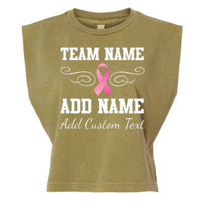 Custom Team Breast Cancer Personalize Garment-Dyed Women's Muscle Tee