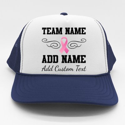 Custom Team Breast Cancer Personalize Trucker Hat