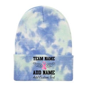 Custom Team Breast Cancer Personalize Tie Dye 12in Knit Beanie