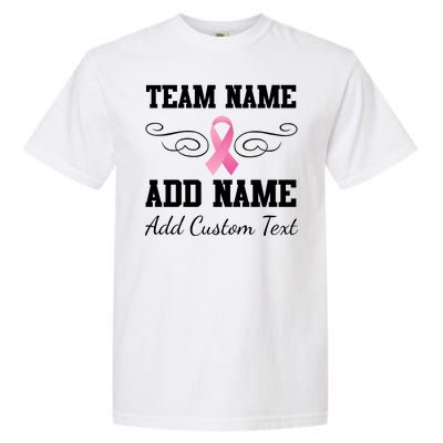 Custom Team Breast Cancer Personalize Garment-Dyed Heavyweight T-Shirt