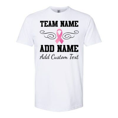 Custom Team Breast Cancer Personalize Softstyle CVC T-Shirt