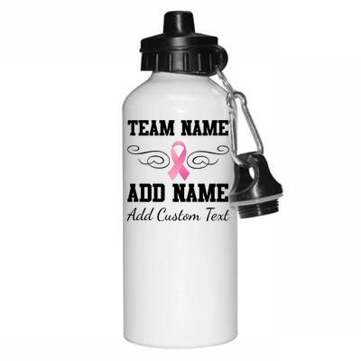 Custom Team Breast Cancer Personalize Aluminum Water Bottle