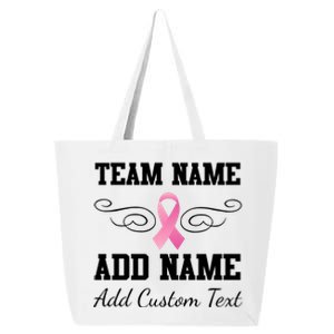 Custom Team Breast Cancer Personalize 25L Jumbo Tote