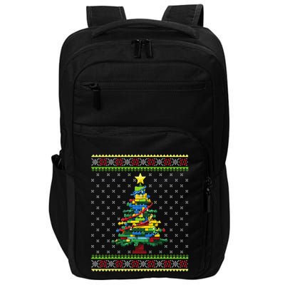 Christmas Tree Block Brick Building Xmas Master Builder Impact Tech Backpack