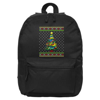 Christmas Tree Block Brick Building Xmas Master Builder 16 in Basic Backpack